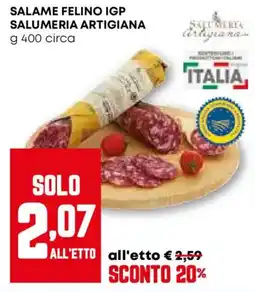 Pam Salame felino igp salumeria artigiana circa offerta