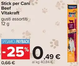 Carrefour Stick per Cani Beef Vitakraft offerta