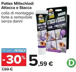 Carrefour Pattex Millechiodi Attacca e Stacca offerta