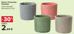 Carrefour Vaso in Terracotta Smaltata offerta