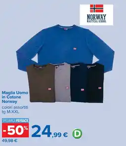 Carrefour Maglia Uomo in Cotone Norway offerta