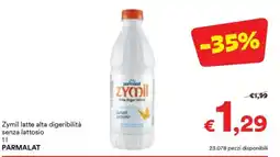 Unes Zymil latte alta digeribilità senza lattosio PARMALAT offerta