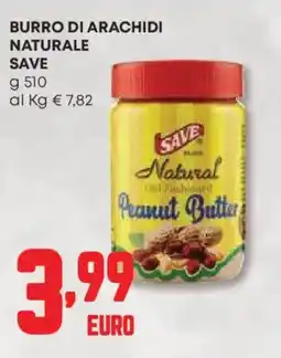 Panorama Burro di arachidi naturale SAVE offerta