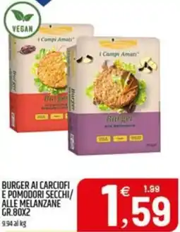 Ard Discount Burger ai carciofi e pomodori secchi/ alle melanzane offerta