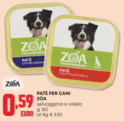 Panorama Patè per cani zóa selvaggina o vitello offerta