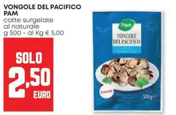 Panorama Vongole del pacifico pam cotte surgelate al naturale offerta