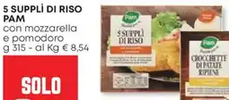 Panorama 5 supplì di riso pam con mozzarella e pomodoro offerta