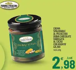 Ard Discount Crema spalmabile al pistacchio dubai chocolate variegata al cacao con kadayif offerta