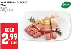 Panorama Mini spiedini di pollo PAM offerta