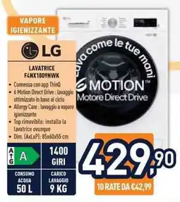 Unieuro LG LAVATRICE F4NX1009NWK offerta