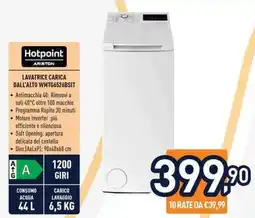Unieuro Hotpoint ARISTON LAVATRICE CARICA DALL'ALTO WMTG6526BSIT offerta