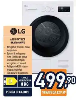 Unieuro LG ASCIUGATRICE RNA1008NWK offerta