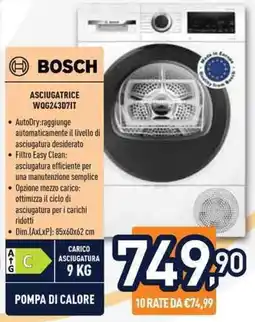 Unieuro BOSCH ASCIUGATRICE WQG243D7IT offerta