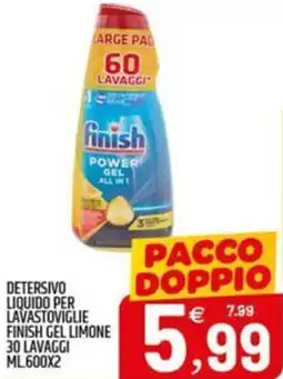 Ard Discount Detersivo liquido per lavastoviglie finish gel limone offerta