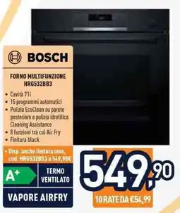 Unieuro BOSCH FORNO MULTIFUNZIONE HRG532BB3 offerta