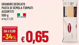 Famila Superstore Granoro dedicato pasta di semola offerta