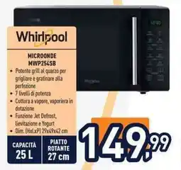 Unieuro Whirlpool MICROONDE MWP254SB offerta