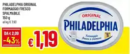 Famila Superstore Philadelphia original formaggio fresco spalmabile offerta
