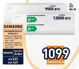 Unieuro SAMSUNG CONDIZIONATORE DUALSPLIT KITDUALLZ29+12 offerta