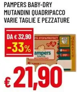 Famila Superstore Pampers baby-dry mutandini quadripacco varie taglie e pezzature offerta