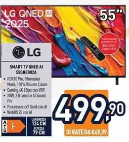 Unieuro LG SMART TV QNED AI 55QNED82A offerta