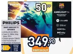 Unieuro PHILIPS SMART AMBILIGHT TV 50PUS8010 offerta