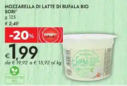 Bennet Mozzarella di latte di bufala bio SORI' offerta