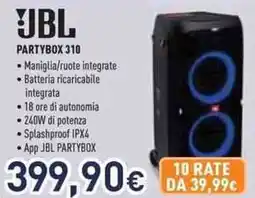 Unieuro Jbl partybox 310 offerta