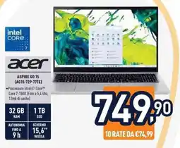 Unieuro acer ASPIRE GO 15 (AG15-72P-77TE) offerta