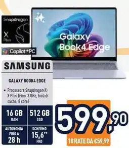 Unieuro SAMSUNG GALAXY BOOK4 EDGE offerta