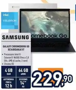 Unieuro SAMSUNG GALAXY CHROMEBOOK GO XE340XDAKA1IT offerta