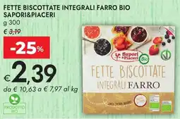 Bennet Fette biscottate integrali farro bio SAPORI&PIACERI offerta