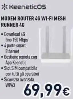Unieuro Keeneticos modem router 46 wi-fi mesh runner 4g offerta
