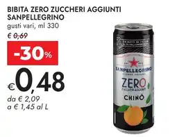 Bennet Bibita zero zuccheri aggiunti SANPELLEGRINO offerta
