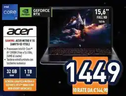 Unieuro GAMING ACER NITRO V 15 (ANV15-52-97GL) offerta