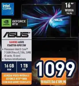 Unieuro GAMING ASUS V3607VH-RP013W offerta