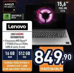 Unieuro Lenovo LOQ GAMING (835000751X) offerta
