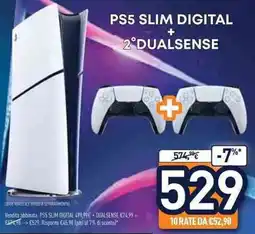 Unieuro Ps5 slim digital + 2°dualsense offerta
