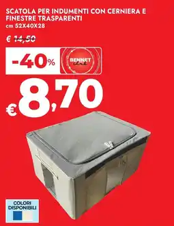 Bennet Scatola per indumenti con cerniera e finestre trasparenti offerta