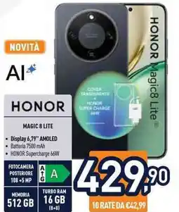 Unieuro HONOR MAGIC 8 LITE offerta