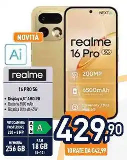 Unieuro realme 16 PRO 5G offerta
