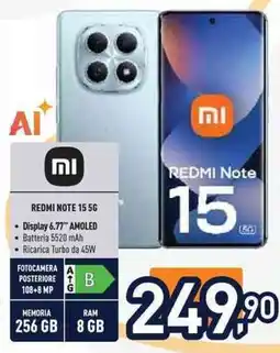 Unieuro Xiaomi REDMI NOTE 15 5G offerta