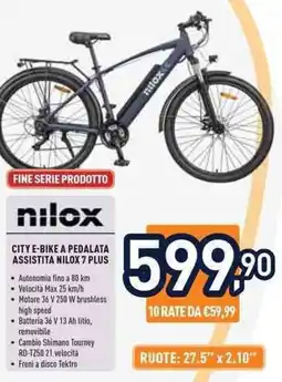 Unieuro Nilox city e-bike a pedalata assistita nilox 7 plus offerta