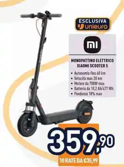 Unieuro Monopattino elettrico xiaomi scooter 5 offerta