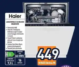Unieuro Haier LAVASTOVIGLIE DA INCASSO XIB6B2D3FB offerta