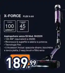 Unieuro Rowenta x-force flex 9.60 Aspirapolvere senza fili Mod. RH2039 offerta