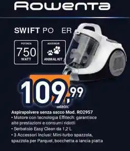 Unieuro Rowenta swift power Aspirapolvere senza sacco Mod. RO2957 offerta