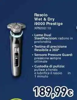 Unieuro PHILIPS Rasoio Wet & Dry 19000 Prestige XP9202/10 offerta