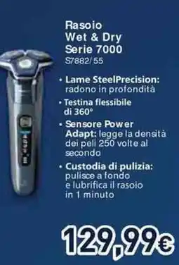 Unieuro PHILIPS Rasoio Wet & Dry Serie 7000 S7882/55 offerta