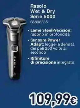 Unieuro PHILIPS Rasoio Wet & Dry Serie 5000 S5898/35 offerta